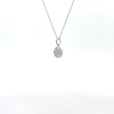 14k White Gold .36ct F VS2 Round Flower Diamond Cluster Pendant Necklace